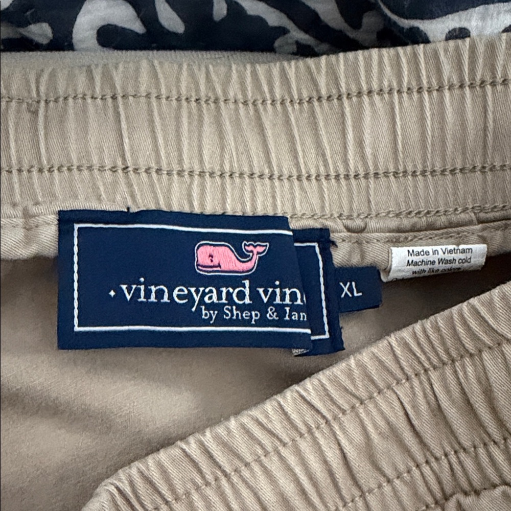 Vineyard Vines Khaki Drawstring Shorts - Picture 2 of 5
